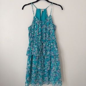 LC Lauren Conrad Halter Neck Floral Ruffle Dress